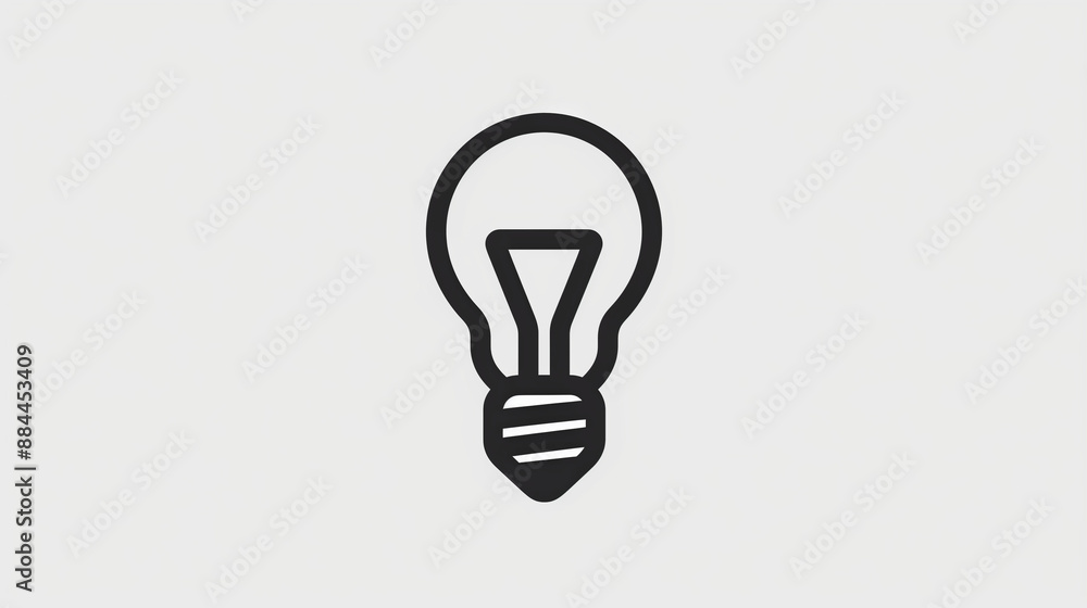 A minimalist light bulb icon , minimalistic vector clip art icons A minimalist light bulb icon , minimalistic vector clip art icons