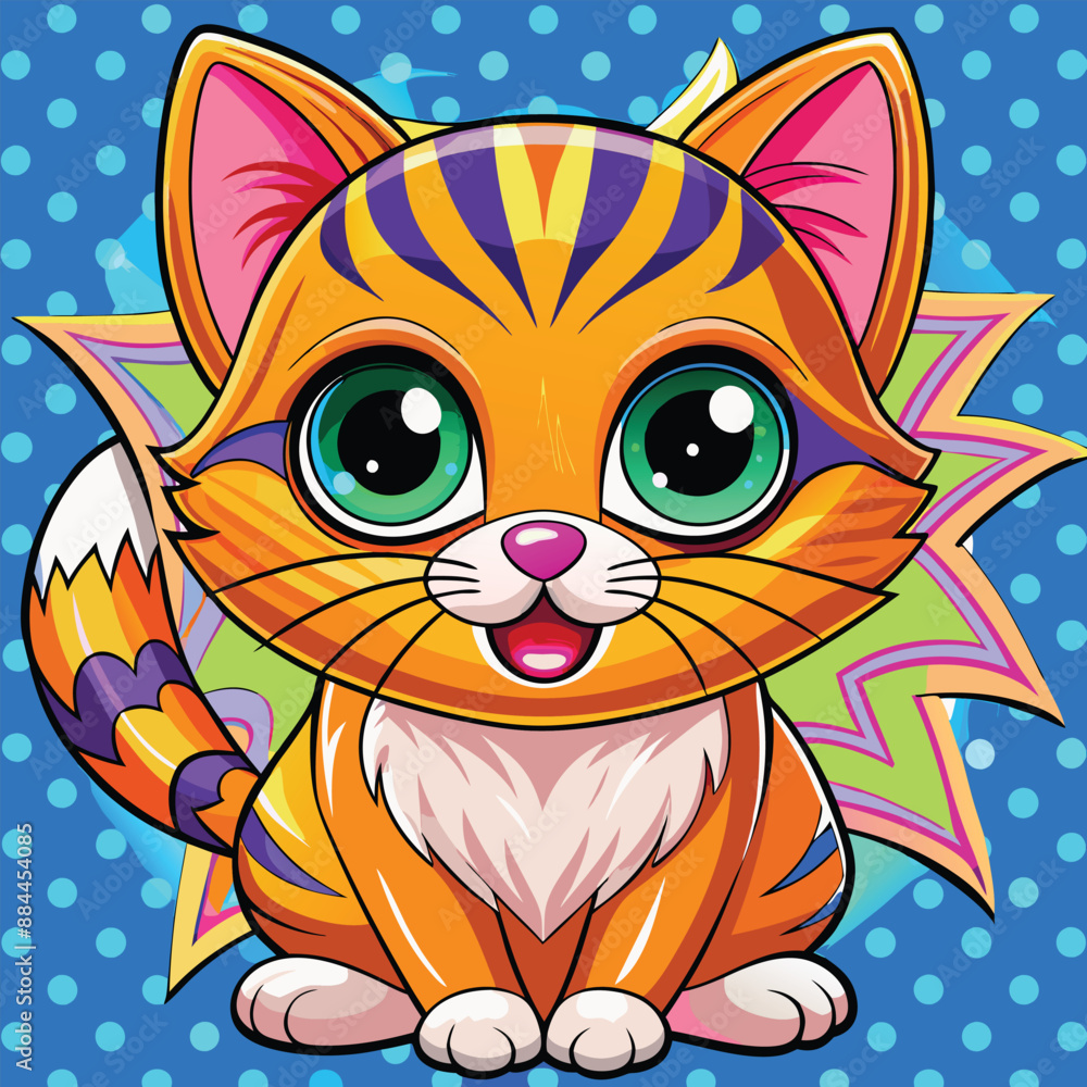 Fototapeta premium cat colourful vector Artwork