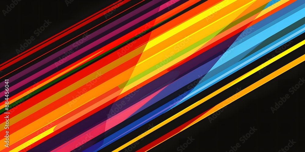 Black background with colorful rainbow stripes style Black background with colorful rainbow stripes style