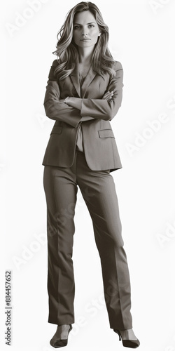 Standing Supermodel Businesswoman in Papermache Style photo