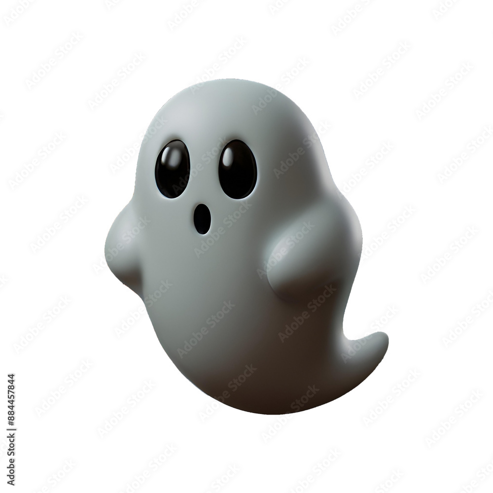 Fototapeta premium This image shows a cute ghost holding a Halloween pumpkin with a transparent background.