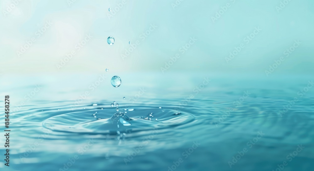 Water Drop Splashing in Blue Water Water Drop Splashing in Blue Water