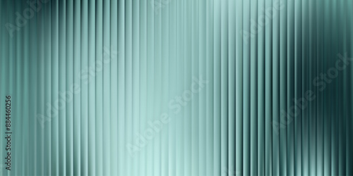 Corrugated glass texture effect. Abstract ribbed frosted acrylic transparent plate. Gradient polycarbonate cosmetic background. Reeded blue green window lined pattern. Diamond 3d podium distort panel