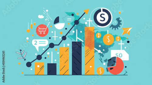 financial development in business showcasing increasing chart