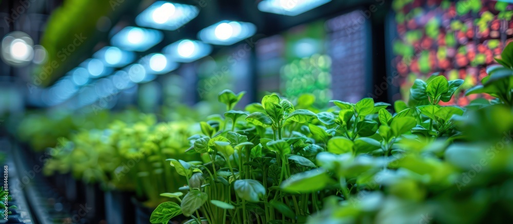 Young Green Plants Under Artificial Light Young Green Plants Under Artificial Light