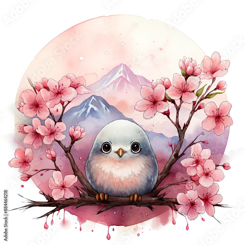 Watercolor Landscape, clipart Illustration, Generative Ai