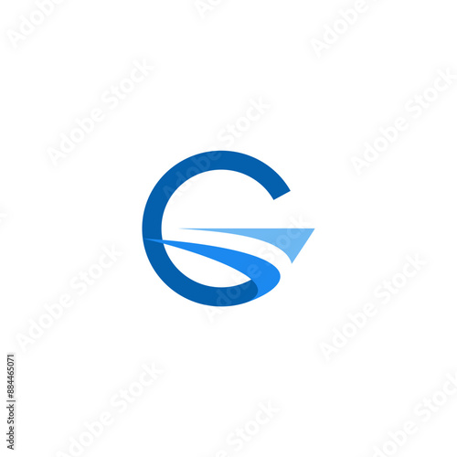 simple G letter with sail, Blue theme Free Download simple G letter with sail, Blue theme - GFXLoad