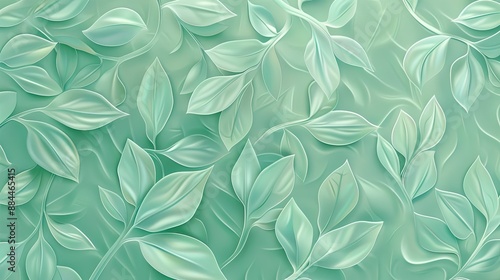 Green leaf pattern on a light background.