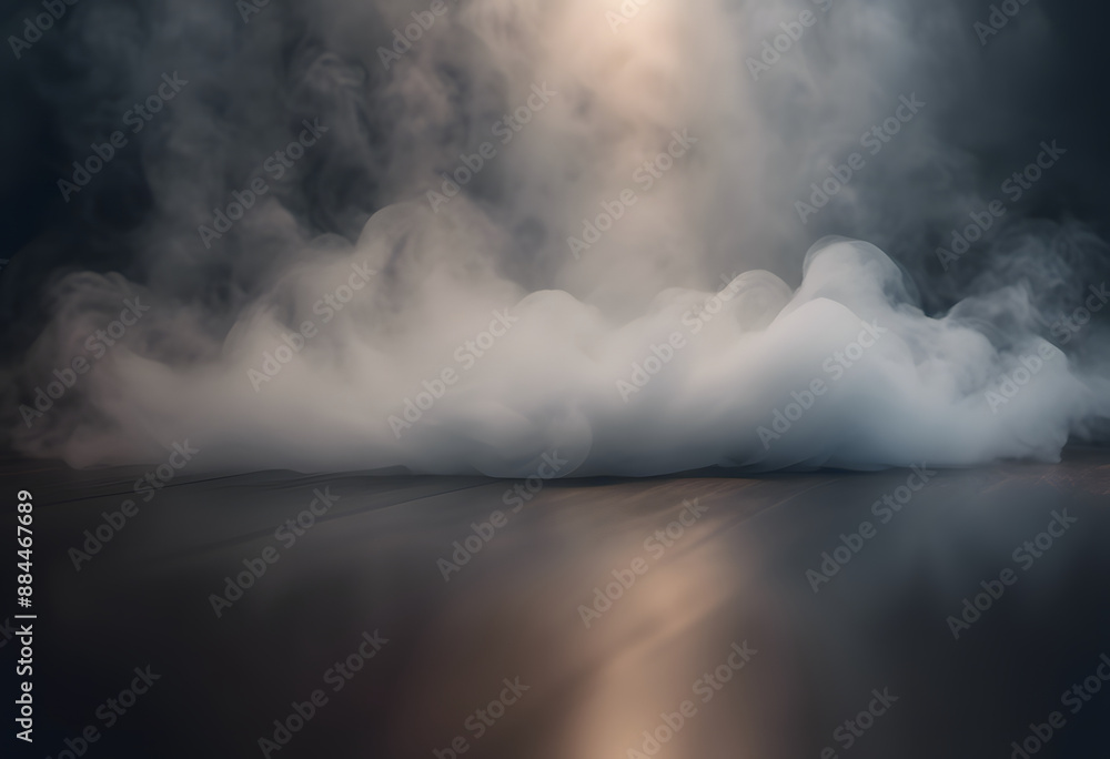 Fototapeta premium Abstract image of swirling white smoke on a dark background, creating a sense of movement and fluidity.