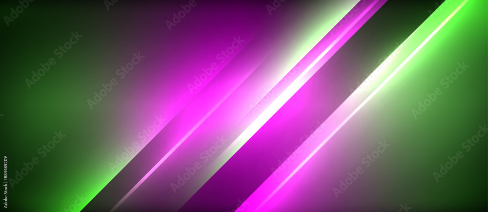 Neon dynamic diagonal light rays background. Techno digital geometric concept design for wallpaper, banner, presentation, background Neon dynamic diagonal light rays background. Techno digital geometric concept design for wallpaper, banner, presentation, background
