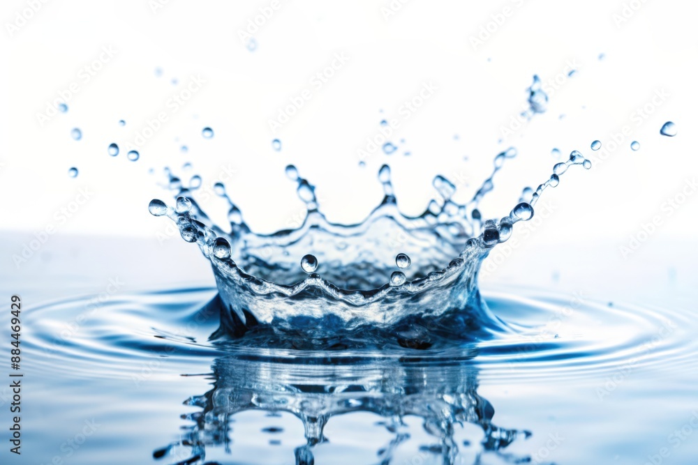drop of water with splashes on white background drop of water with splashes on white background