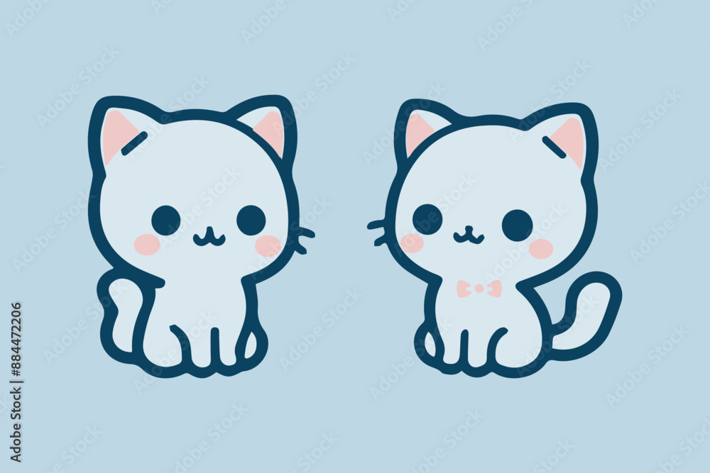 A cute cat silhouette vector illustration, cat with a eyes A cute cat silhouette vector illustration, cat with a eyes