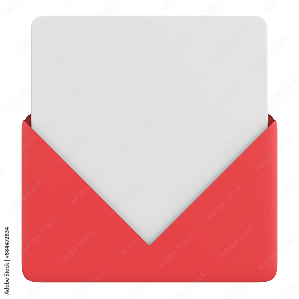 3D Illustration of an Empty Letter 3D Illustration of an Empty Letter