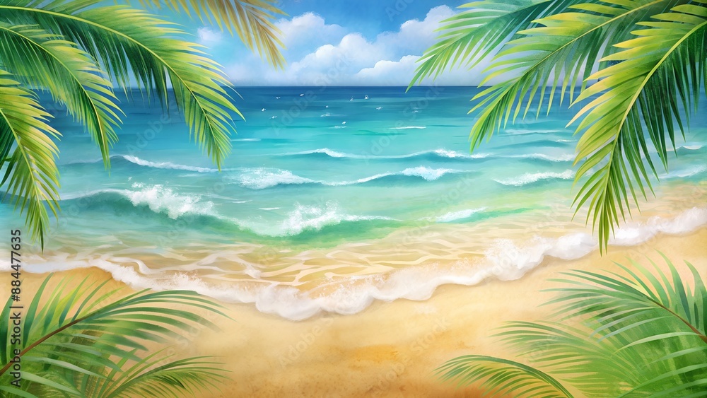 the view from the shore to the beautiful calm sea and gently snow-white clouds. landscape natural view of the beach the view from the shore to the beautiful calm sea and gently snow-white clouds. landscape natural view of the beach