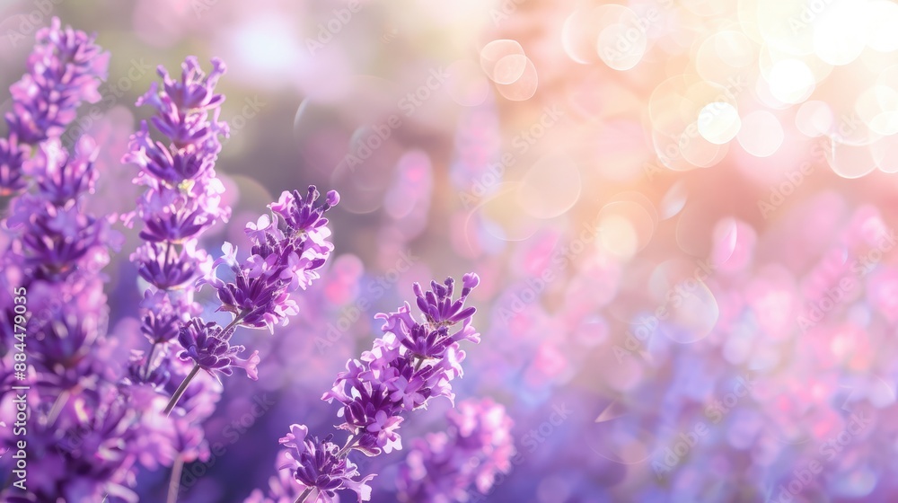 Close up of lavender and violet flowers with space for text in spring Close up of lavender and violet flowers with space for text in spring