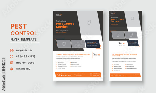 Pest Control Service Flyer Template, Professional Pest Control Services Flyer, Pest Control Service DL Flyer