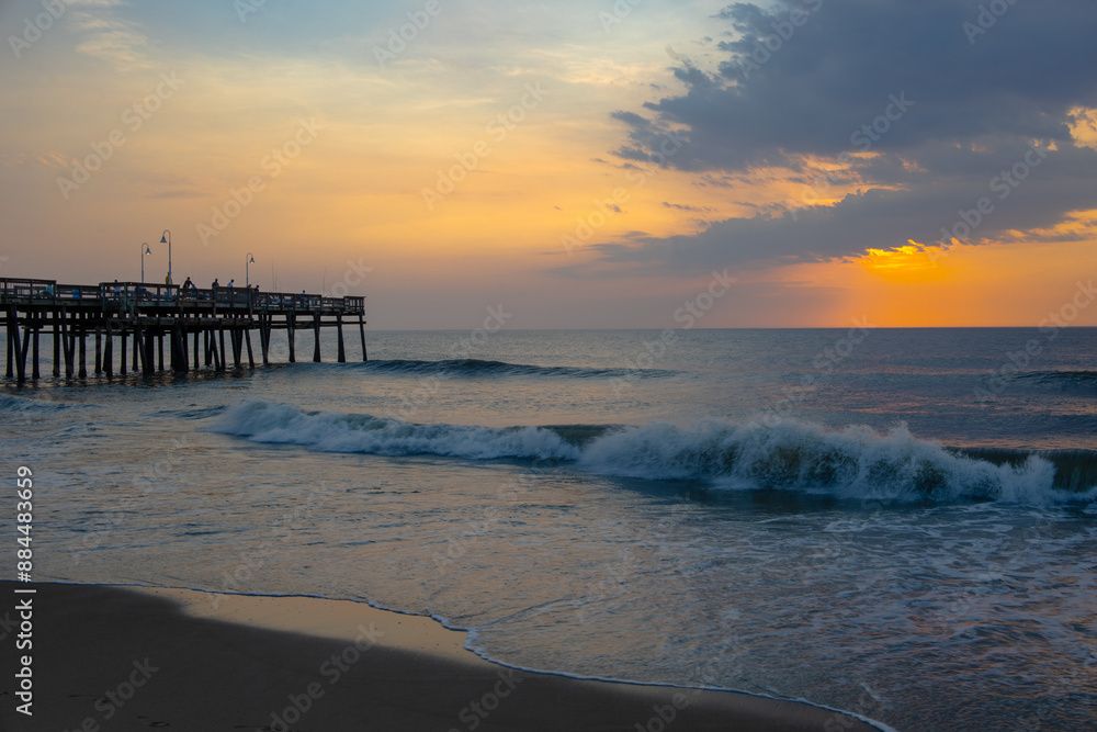 Fototapeta premium Sunrise at Sandbridge Beach in Virginia