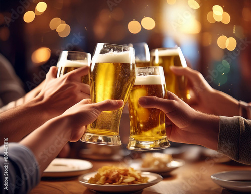 Wallpaper Mural グラスビールを持って乾杯する人々の手 Torontodigital.ca