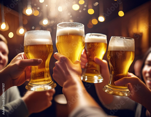 Wallpaper Mural グラスビールを持って乾杯する人々の手 Torontodigital.ca