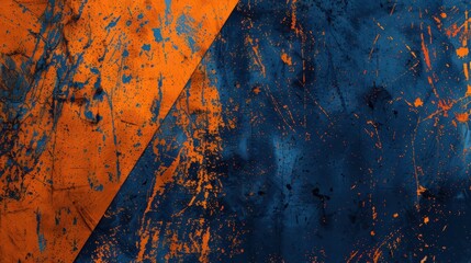 Vibrant royal blue and orange grunge textures for poster and web banner design, perfect for extreme, sportswear, racing, cycling, football, motocross
