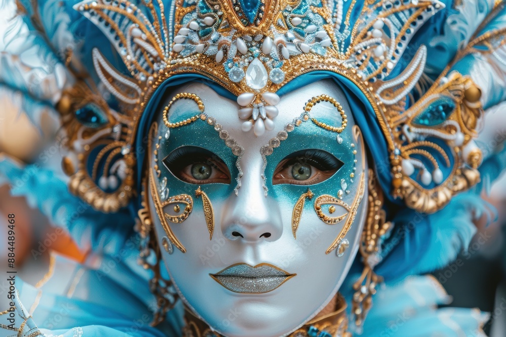 A Blue And Gold Venetian Carnival Mask A Blue And Gold Venetian Carnival Mask