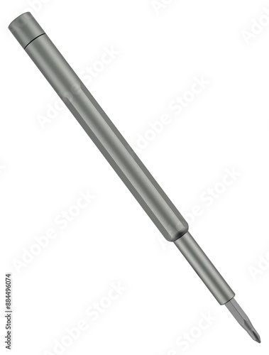 screwdriver for different bits, on white background in insulation