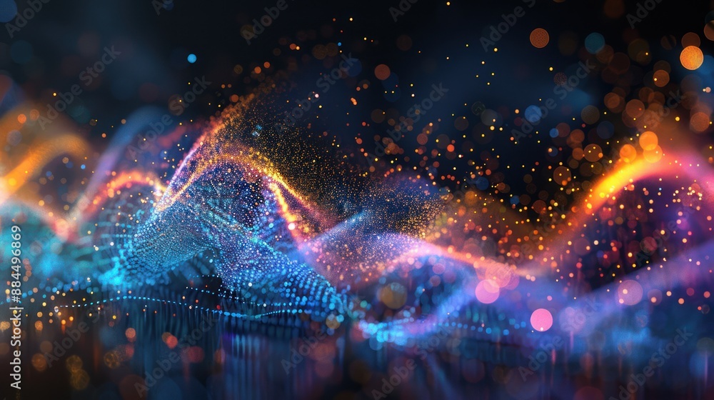 Abstract Digital Landscape with Blurry Lights Abstract Digital Landscape with Blurry Lights