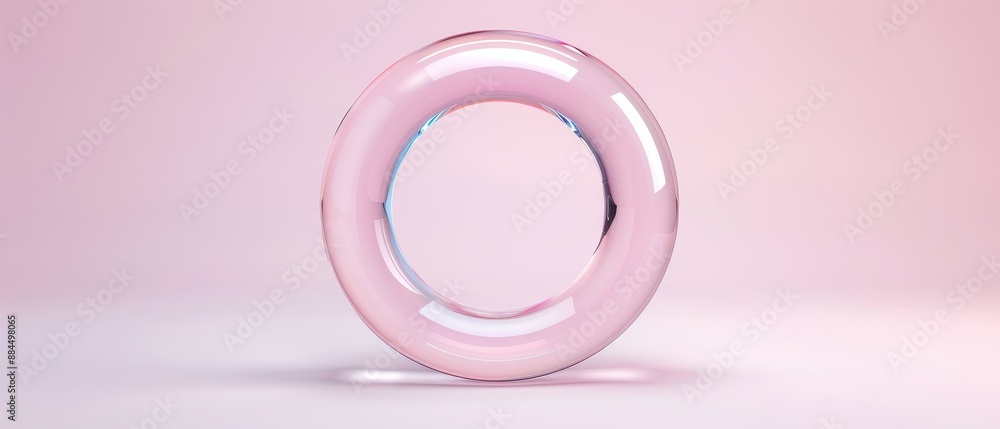 A pink bubble shaped object with a white circle in the middle A pink bubble shaped object with a white circle in the middle