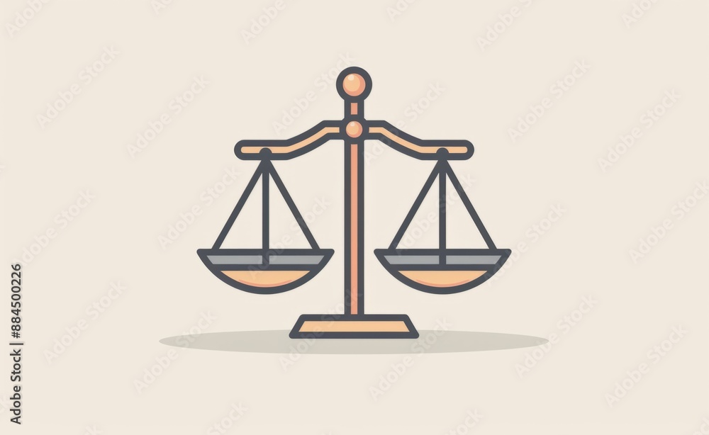Simple vector logo of balance scales in flat design style on white background. Simple vector logo of balance scales in flat design style on white background.