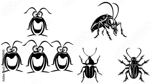 vector isolated set of insect silhouettes,Hand drawn vector illustration. Vector drawing of tree honeybee