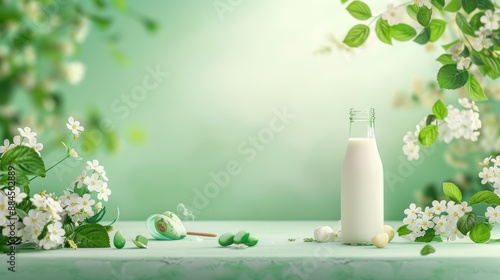 Create captivating artwork depicting the freshness and wholesomeness of milk and dairy products.