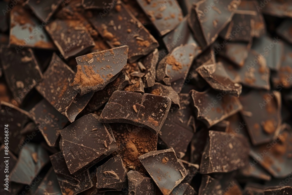 Indulge in the decadent pleasure of artisan handmade dark chocolate pieces, broken into delicious shards, with a rich, natural cocoa flavor Indulge in the decadent pleasure of artisan handmade dark chocolate pieces, broken into delicious shards, with a rich, natural cocoa flavor