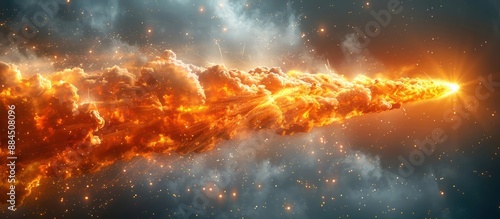 Fiery Comet Blazing Through Space