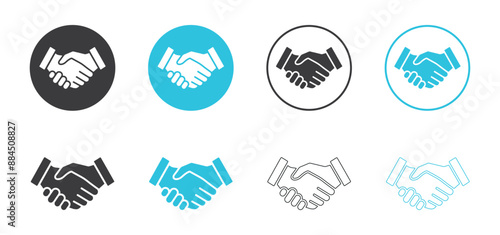 shaking hands icon set