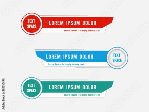 Stylish geometric lower third banner template design premium vector