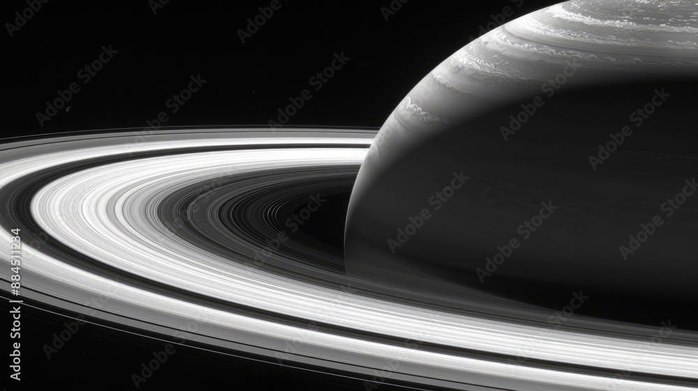 Obraz premium Detailed view of Saturn’s rings