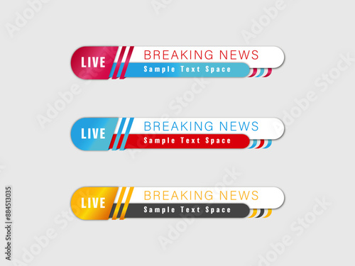 Breaking news Lower third design template premium vector