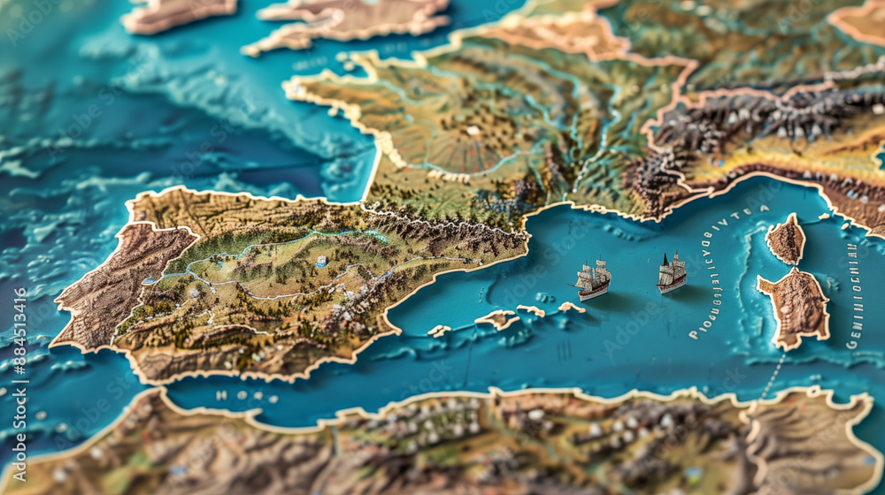 Map of the Mediterranean Region Map of the Mediterranean Region
