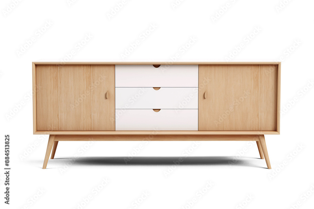 Functional sideboard. Front view of practical storage unit on transparent background. PNG. Functional sideboard. Front view of practical storage unit on transparent background. PNG.