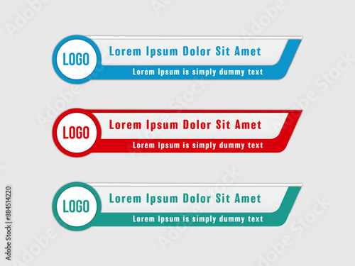 Abstract Lower third banner vector template.