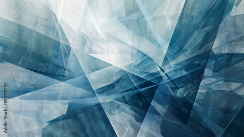  Intersecting Lines and Translucent Shapes in a Palette of Blues