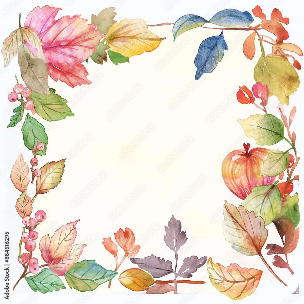 Obraz premium Watercolor back to school card background frame image