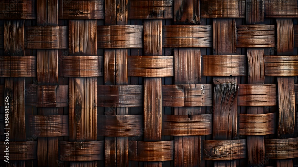 Bamboo or rattern weaving pattern texture background. A part of brown natural bamboo wood basket woven. Can use for decor, wallpaper and design. Bamboo or rattern weaving pattern texture background. A part of brown natural bamboo wood basket woven. Can use for decor, wallpaper and design.