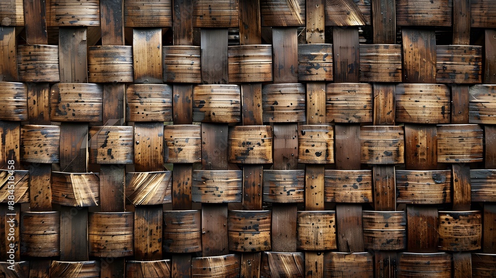Bamboo or rattern weaving pattern texture background. A part of brown natural bamboo wood basket woven. Can use for decor, wallpaper and design. Bamboo or rattern weaving pattern texture background. A part of brown natural bamboo wood basket woven. Can use for decor, wallpaper and design.