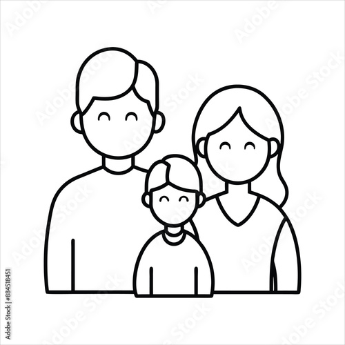 family icon vector illustration line art