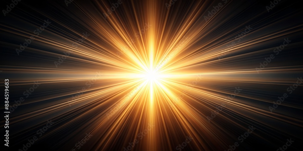 Obraz premium Golden Light Burst Abstract Background, abstract , light , gold , burst