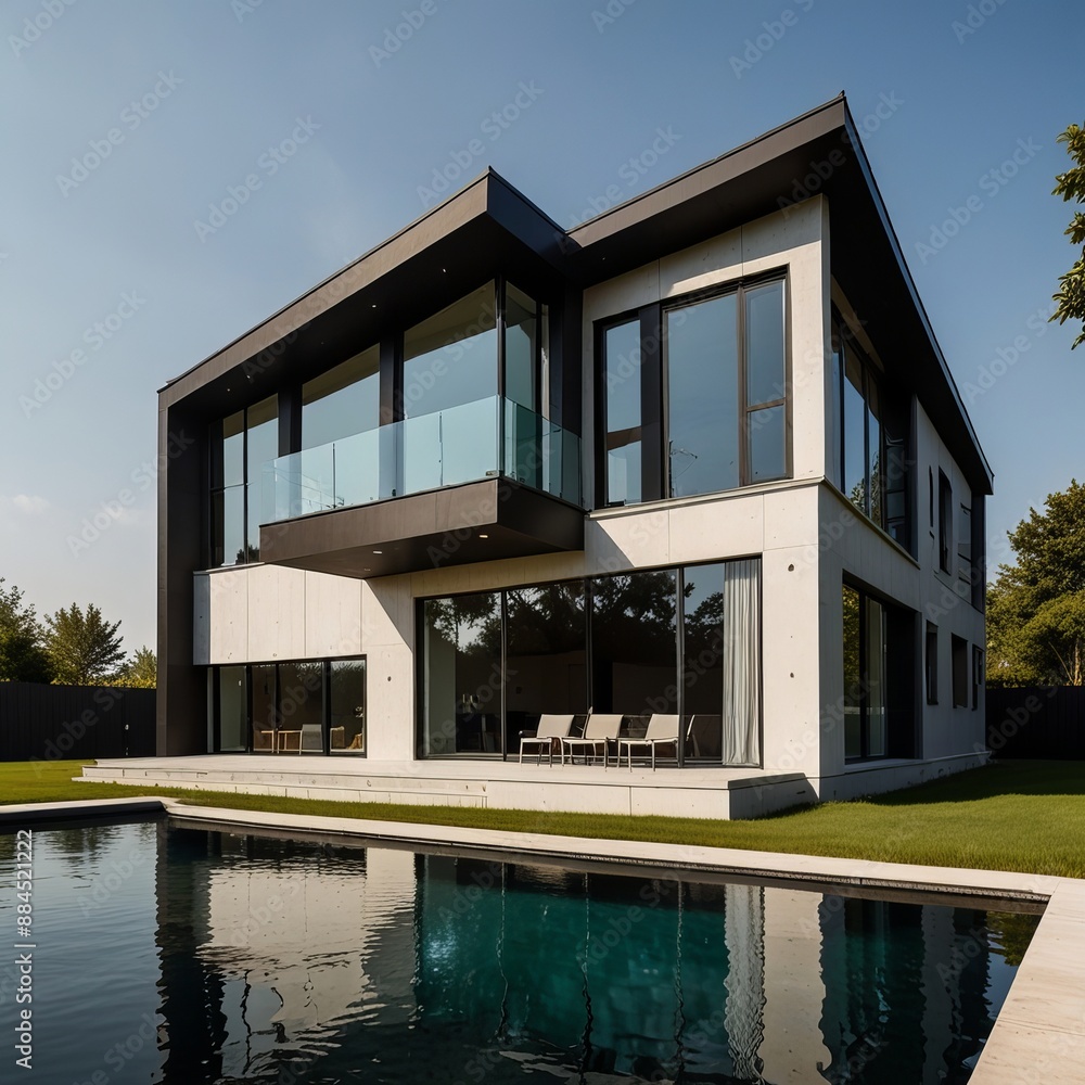 Modern house isolated Modern house isolated