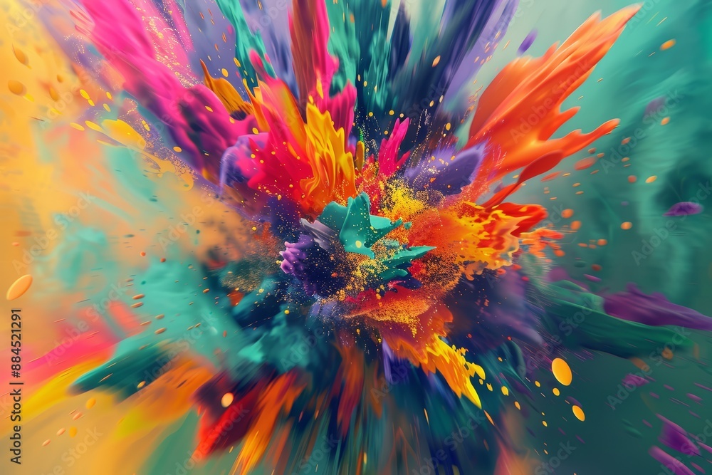 Explosion of multicolored holi powder. Splash of bright colorful paint. Abstract pattern of colored dust burst. Colorful art background. Explosion of multicolored holi powder. Splash of bright colorful paint. Abstract pattern of colored dust burst. Colorful art background.