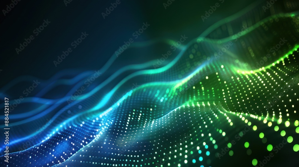 Abstract Green and Blue Light Waves Abstract Green and Blue Light Waves