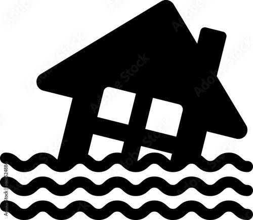 洪水アイコン（House flood icon）